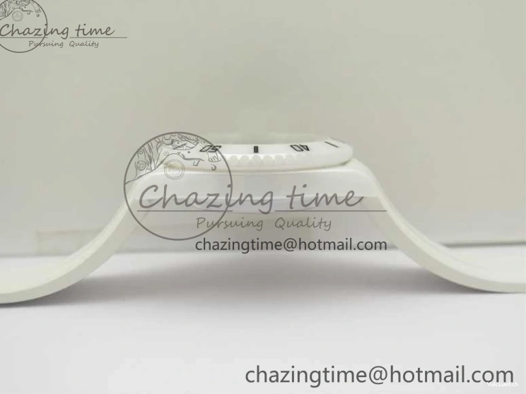 40mm 5GF Best Green Dial White Edition Submariner Strap White Ceramic Rubber SA3135 on 0209